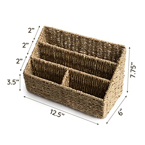 KOLWOVEN Magazine Display Holder- Mail Organizer Countertop- Mail Holder l Bill Sorter Organizer For Desk And Home Boho Rack Storage Organizer
