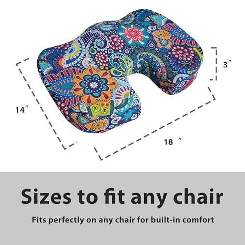 Boho Seat Cushion for Tailbone Pain Relief Office Computer Memory Foam Chair Cushion for Pressure Relief Coccyx Cushion Tailbone Pain & Sciatica for Boho Lover
