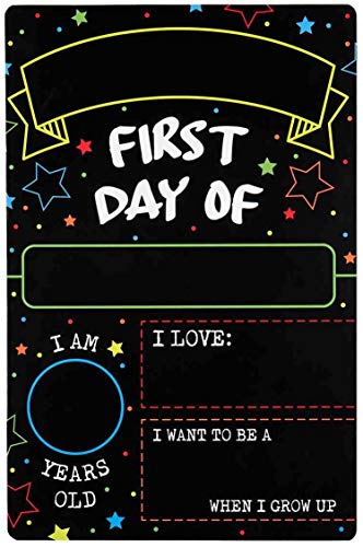 First Day Last Day of School Sign - Double Sided Dry Erase Board 8x12 Inches