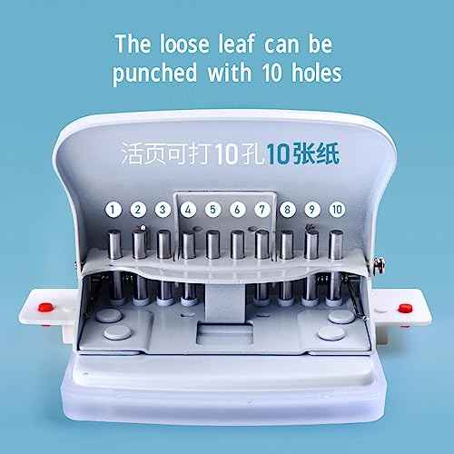 10 Hole Puncher, Spiral Binding Machine, Spiral Hole Punch, Hole Punch for Spiral Binding, Paper Binding Machine Handheld Portable Spiral Binder A4 A5 A6 A7 Coil Book Round Hole Puncher Punching Tool