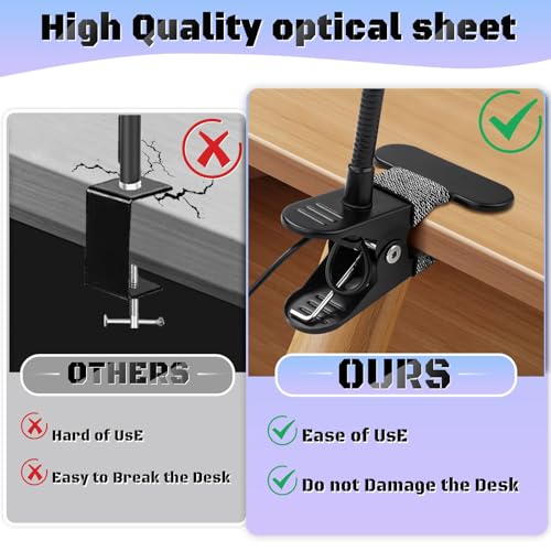 Black 10X LED Lighted Magnifying Glass with Clip & Adjustable Arm