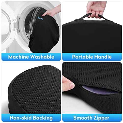 Seat Cushion, Memory Foam Cushion for Office Chair, Car Seat, Airplane, Chair Pad for Postpartum Pregnancy, Sciatica Tailbone Back Pain Relief for Long Sitting Workers, Car Drivers, Black