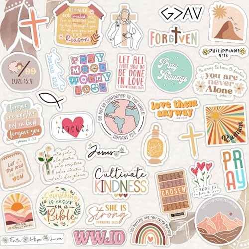 225 PCS Christian Bible Verse Stickers ? Inspirational Journaling & Study Stickers for Water Bottles, Laptops, Notebooks & Scrapbooking ? Waterproof