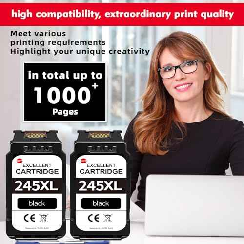 245XL Ink Cartridge Replacement for Canon 245XL Black Ink Cartridges PG-243XL for PG-245 PG-243 High Yield Compatible with Canon MX490 MX492 MG2500 MG2522 MG2525 MG3022 MG2920 TS3100 TS3122 TS3300