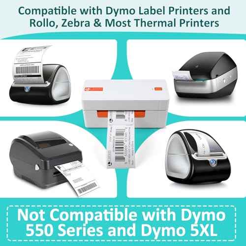 L LIKED 10 Rolls 2-5/16" x 4" Thermal Shipping Labels, Perforated Line, Compatible with Rollo, Zebra, Jadens, Nelko, Munbyn, Phomemo Desktop Printers and Dymo 30256 Replacement (3000 Labels)