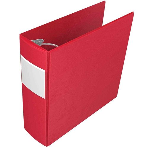 Heavy-Duty 3-Inch Binder Notebook, Large 3-Ring Binder for School, Office, or Home, Pack of 4, Red