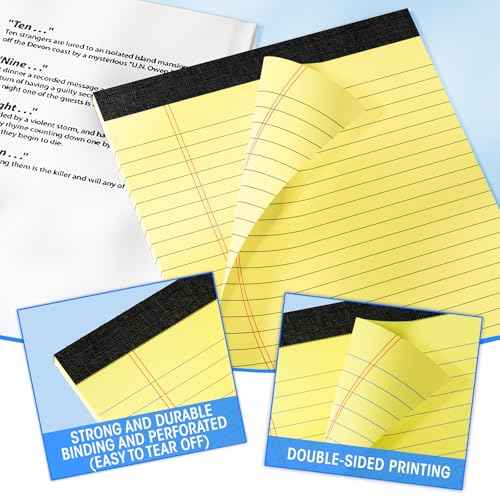 5pcs Legal Pads 8.5 x 11, Notepads 8.5 x 11 Inch,30 Sheets/Pack, Color Note Pads Clear Print Writing Pads of Paper, Memo Pads , Perforate Legal Notepads Paper , Wide Ruled Lined with Sturdy Back