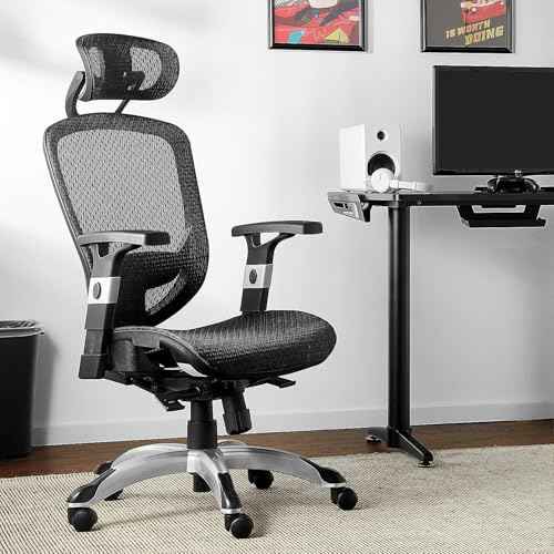 Staples Hyken Ergonomic Swivel Task Chair, Adjustable Office Chair with Breathable Mesh and Lumbar Support, Perfect for Home and Office, Black