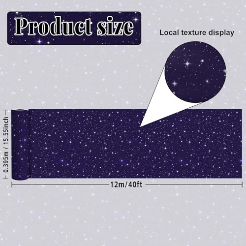 Purple Galaxy Space Bulletin Board Roll 15.55" x 40ft - Non-Woven Fabric Classroom Decor