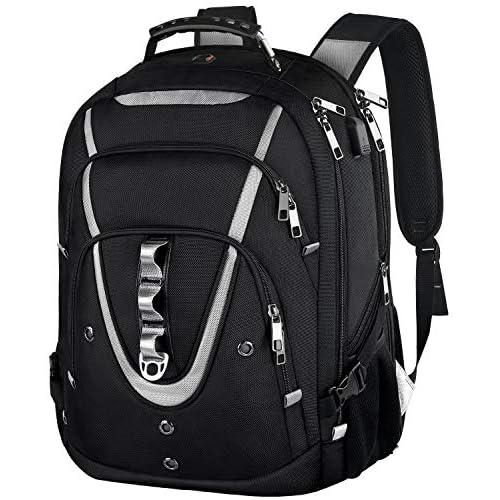 17 inch Laptop Backpack, Large Travel Backpack for Men Airline Approved with USB Charging Port and TSA Friendly, RFID Anti Theft Water Resistant Bookbag Fit for College High School Students Weekender