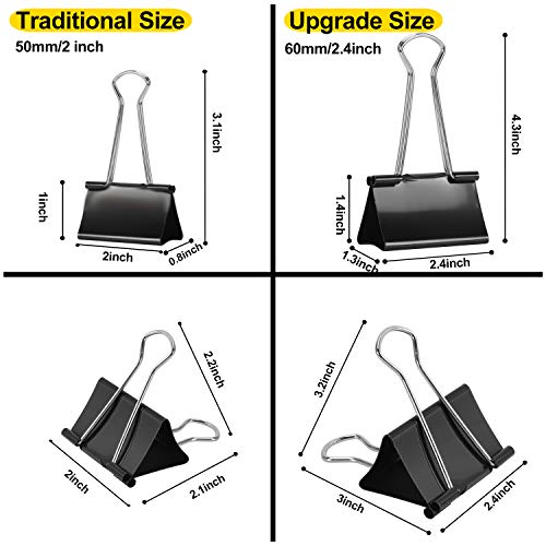 Ufmarine Extra Large Binder Clips 2.4 Inch Length, Jumbo for Office