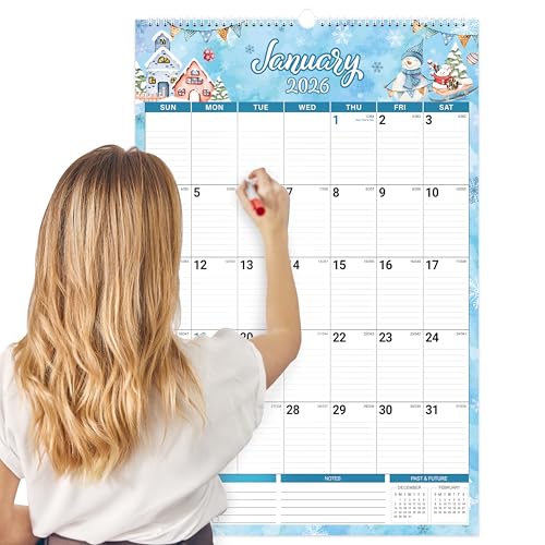 2026 Wall Calendar - 2026 Large Wall Calendar, Jan. 2026 - Dec. 2026, 15.4'' x 23'', Big Calendars 2026, 24-Month Paper Hanging Planner Wall with Julian Date for Office Home Planning & Organizing - 12 Different Themes