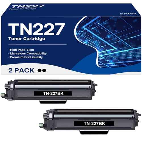 Compatible Toner Cartridge Replacement for Brother TN227 TN227BK TN-223BK TN223BK for MFC-L3770CDW HL-L3290CDW HL-L3230CDW MFC-L3750CDW L3710CW L3210CW Printer (Black ,2-Pack)