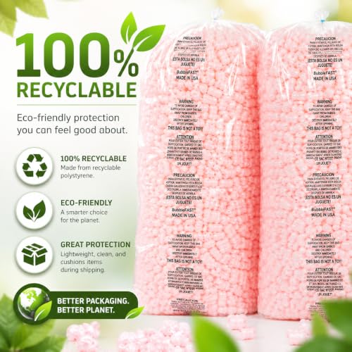 Bubblefast! Brand 7 cu ft (45 gallons) Pink Anti Static Packing