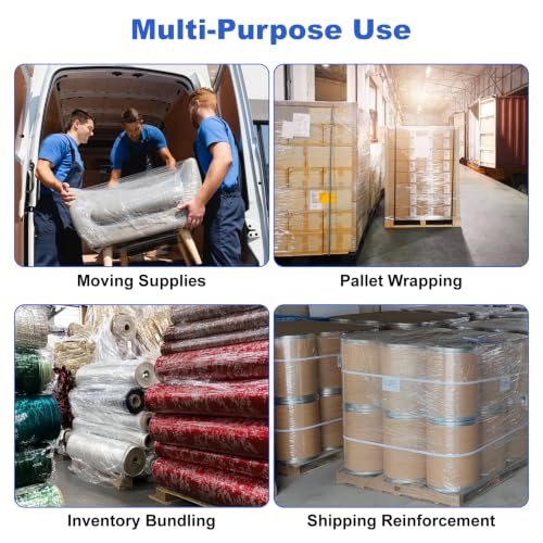 2 Pack Industrial 80 Gauge Clear Stretch Wrap Film 5.1" x 1000ft for Pallet & Box Packing