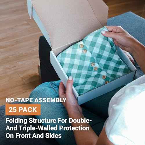 BOX USA Deluxe Shipping Boxes, 7 1/2"L x 7"W x 6 1/2"H, 25-Pack - White Box Mailers for Packaging, Storage, Gifts or Bulk Business Orders