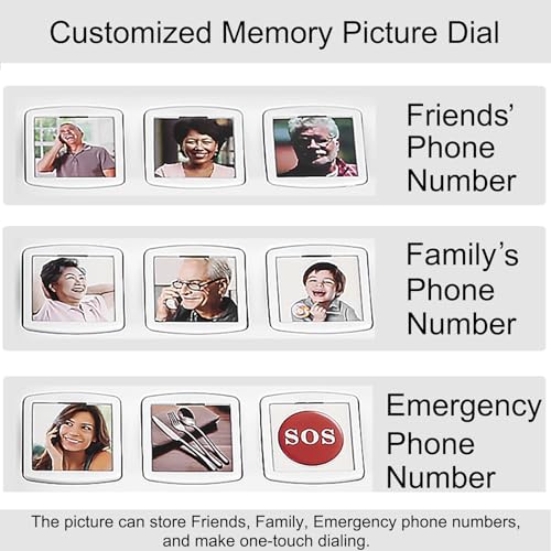 Corded Phones for Seniors - 9 One-Touch Memory Speed Dialing Desktop Landline Telephone for Office, Front Desk, Home, Hotel