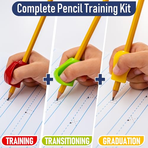 The Pencil Grip 3-Step Training Kit - Crossover, Pinch & Standard Pencil Grips for Kids & Students
