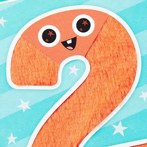 Hallmark 2nd Birthday Card for Kids (Fuzzy Number)