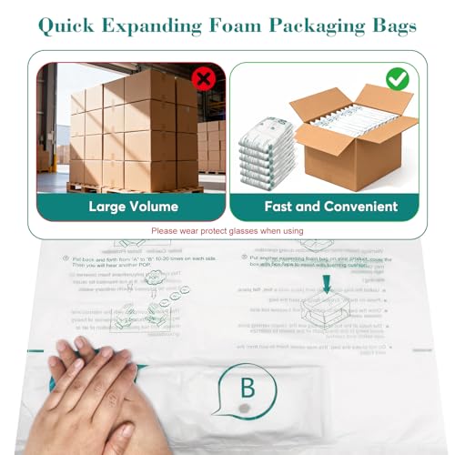 18 Pack 18” x 23” Expanding Packing Foam Bags for Shipping, Instant