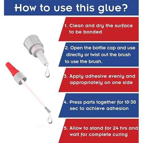 (2-in-1) Super Glue with Brush Applicator & Nozzle, Mess Free Superglue Brush, Instant Glue for All Purpose and Fast Setting for Projects and Repairs,3000 CPS Clear Cyanoacrylate Glue