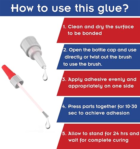 (2-in-1) Super Glue with Brush & Nozzle, 20g Thick Waterproof Adhesive for Plastic, Metal, Ceramic, DIY - LOOCTOT Super-Glue