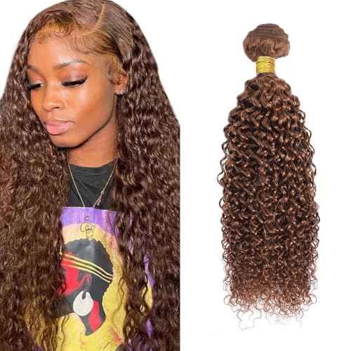 #30 Brown Bundles Water Wave Bundles Human Hair 30 Inch Light Brown Water Wave Bundle Unprocessed Brazilian Virgin Weave Hair 1 Bundle 50 Gram Per Bundle