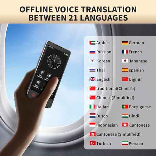 AI Language Translator Device, 2025 Upgraded Translator No WiFi Needed, Support ChatGPT, Voice Instant Two-Way 150 Language Translator, Offline/Recording/Photo Translation for Business Travel