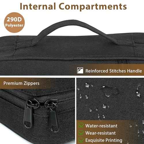 Bible Cover with Durable Handle, Carrying Book Case Church Bag Bible, Protective with Zippered Pocket, Bible Study Accessories Supplies, Book Protector for Book Lovers, Black