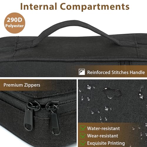 GERMUN Bible Cover with Handle - Black Protective Book Case for Medium Bibles