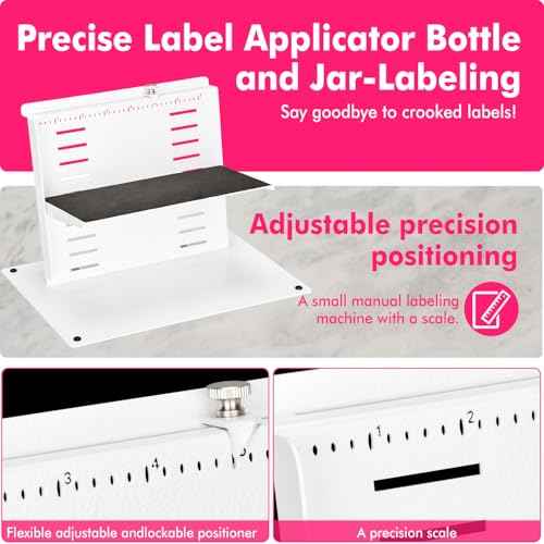 TOPOWN Precise Label Applicator Bottle and Jar-Labeling Tool for Bottle-Essential Tools for Label Makers White