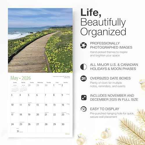 RED EMBER Untamed & Beautiful Pathways 2026 Wall Calendar 12 Month | 12" x 24" Open | Thick & Sturdy Paper | Giftable | Calendar 2026