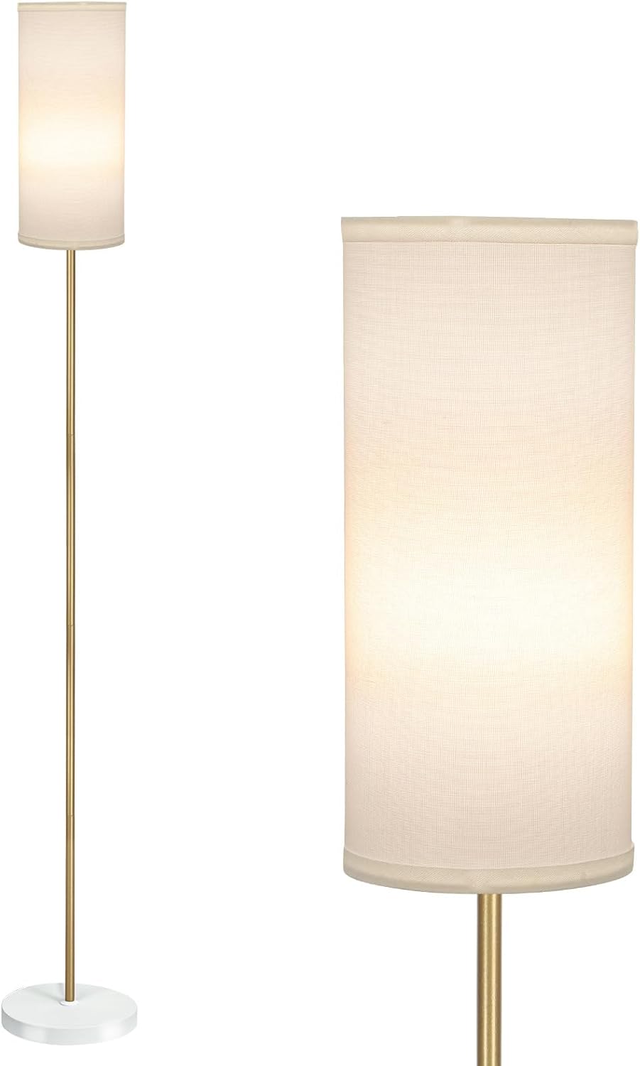 BoostArea Floor Lamp - Modern 3 Color Temperature Tall Lamp for Living Room & Office | White Linen Shade