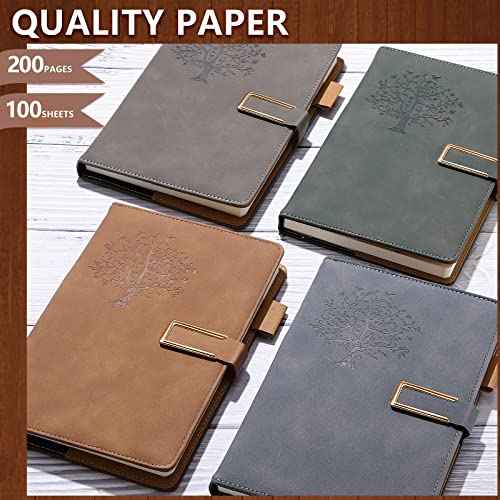 Mimorou 8Pack Christian Tree of Life Leather Journal Bulk Christmas Employee Coworker Gift Refillable Writing Notebook Rustic Antique Vintage Retro Diary Sketchbook Women A5 Faux Hardcover Pen Loop