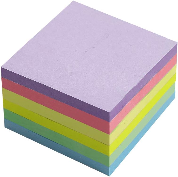 (24 Pack) Sticky Notes 3x3 in Post Bright Stickies Colorful Super Sticking Power Memo Pads, Strong Adhesive, 74 Sheets/pad