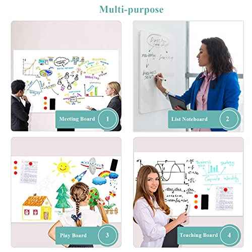 Magnetic Dry Erase Whiteboard Sticker, 24" x 39" Stick on Whiteboard for Wall, Dry Erase Board Peel and Stick for Kids, Office, Home, with Marker, Eraser and Magnets (Adhesive Backing)