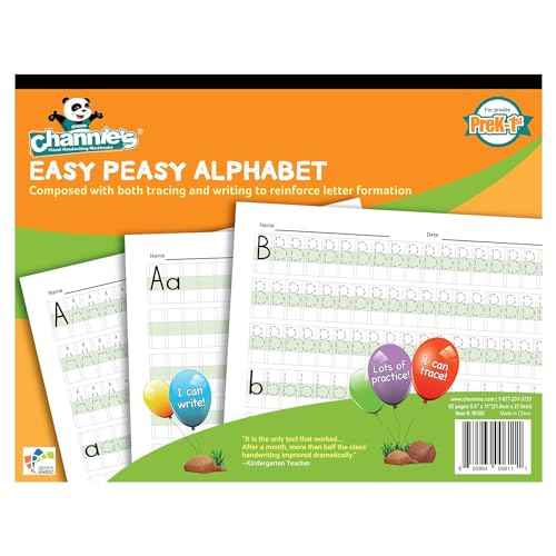 Channie's Easy Peasy Alphabet Tracing Book for Kids Ages 3-5, Pre K & Kindergarten Writing Workbook for Handwriting & Tracing, Effective Alphabet Practice With Color-Coded Blocks