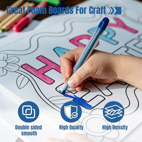 AKLINE White Foam Core Boards 24x36 Inch 5mm Pack of 12 - Lightweight & Warp Resistant