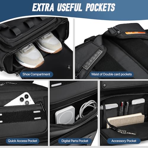 Large Carry on Travel Backpack, 50L Travel Backpack for Men Women Carry On Bags for Airplane fit 17 Inch Laptop, Nylon Duffle Luggage Bag