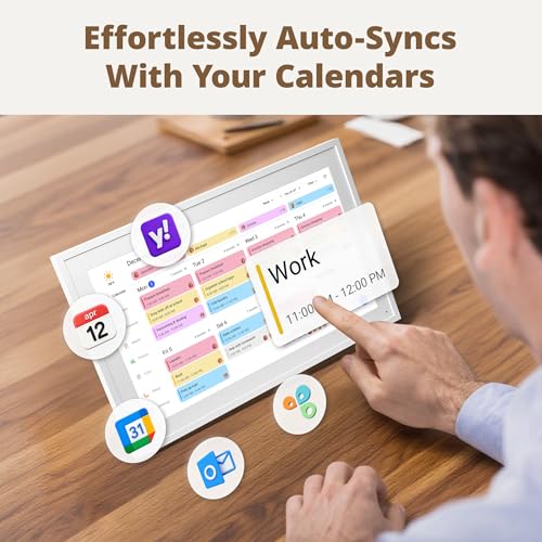 Dragon Touch 15.6-Inch Digital Family Calendar & Chore Chart, White