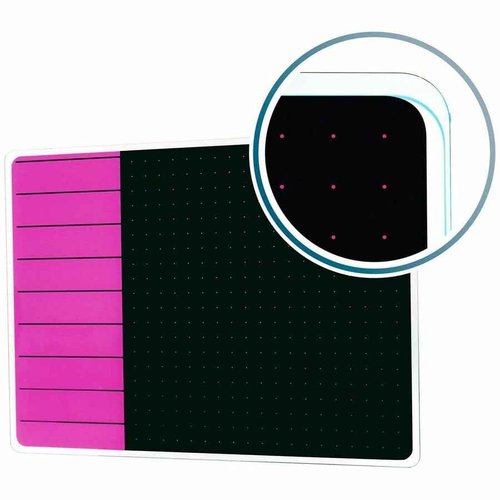 Floortex® Viztex® Glacier Violet & Black Plan & Grid Glass Dry Erase Board - 17" x 23"