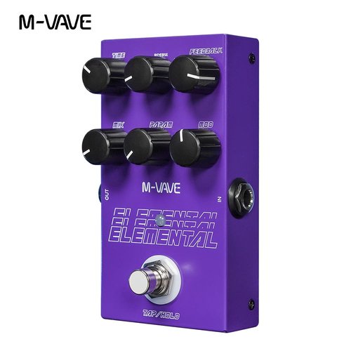 M-VAVE ELEMENTAL Digital Delay Pedal - 9 Modes, 3000ms Psychedelic Delay, Artistic Design, Dual Power Supply, TAP/HOLD Modes for Guitar/Keyboard