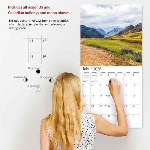 2026 Wall Calendar,Calendar 2026, November 2025 - December 2026, Wall Calendar Brilliant Seasons, 12" x 24" Opened,Full Page Months Thick & Sturdy Paper for Gift Perfect Calendar Organizing & Planning