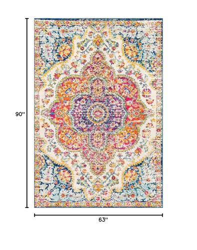 Livabliss Romaine Vintage Medallion Area Rug, 5'3" x 7'6", Orange