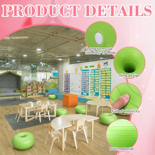 CHMKMPZG Green 17.3in Inflatable Yoga Ball Chair - Anti-Slip Donut Stability Stool