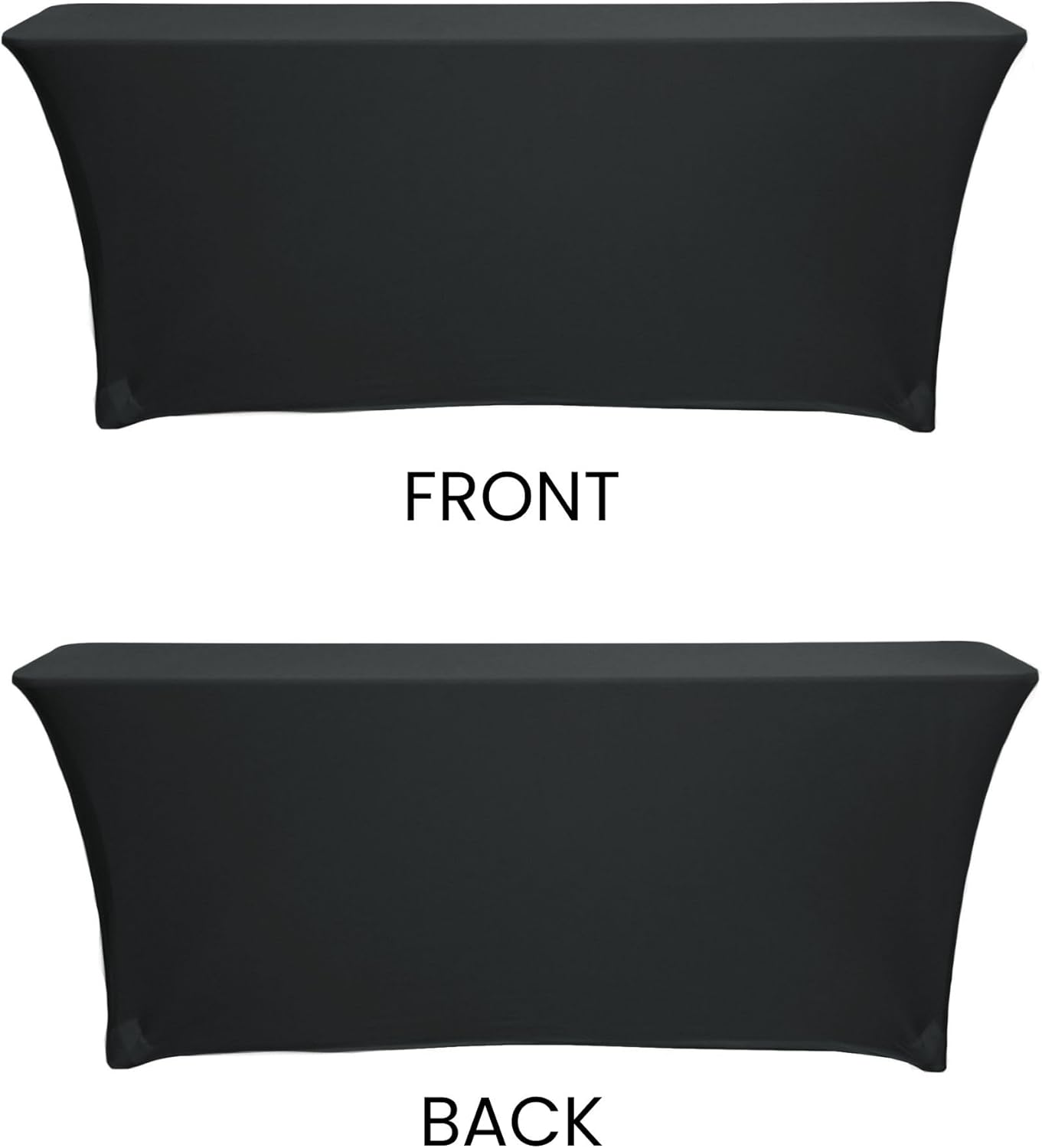 YOUR Chair Covers - Spandex Stretch Tablecloth for 6 Ft x 18 In Rectangular Tables - Black