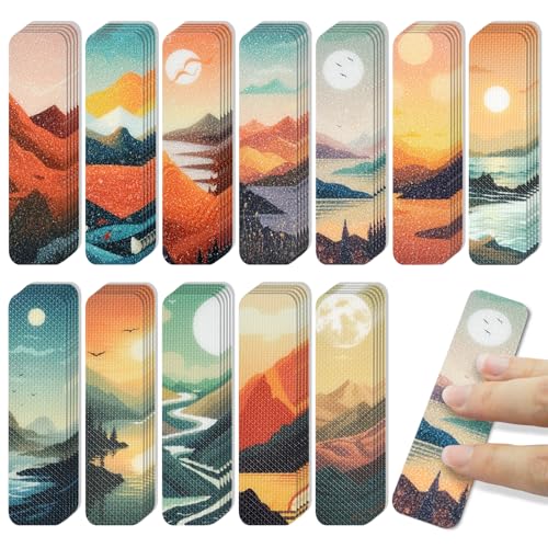 TOEMUR 36 Pcs Sensory Stickers with Textures – Landscape Style Adult Fidget & Anxiety Relief Strips