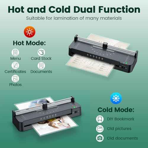 Locamp Laminator Machine,13-Inch,A3 Thermal Laminating with 50pcs Laminating Sheets&Accessories Office Desktop Laminate Machine,for Teachers Personal (BLACK-FN337)