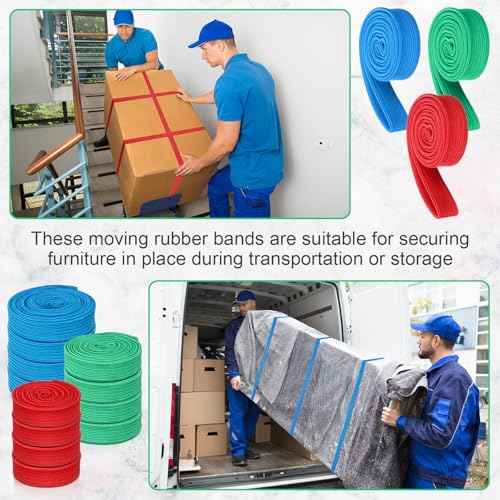 48 Pack Variety Extra Large Moving Rubber Bands 42" 36" and 30" Rubber Straps Supplies for Moving Pallets and Blankets