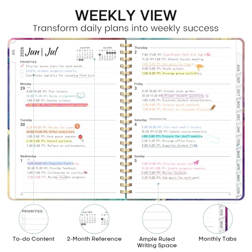 JEJEGO Gold A5 Academic Planner 2026-2027 Weekly & Monthly Organizer